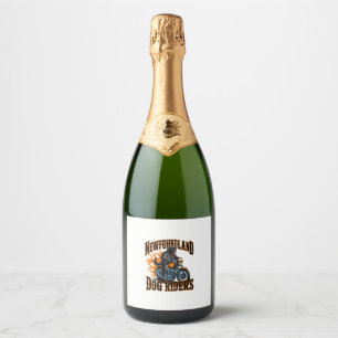 Newfoundland Dog Rider Sparkling Wine Label