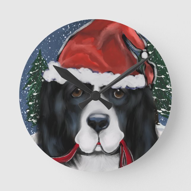 Newfoundland Dog Round Clock (Front)