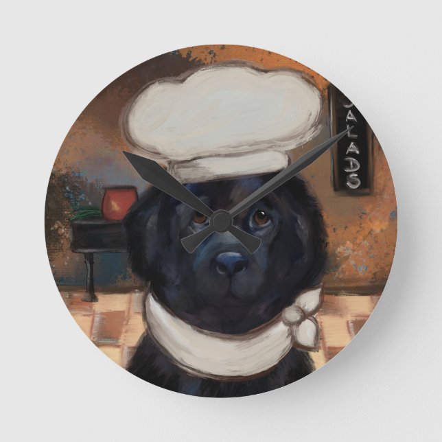 Newfoundland Dog       Round Clock (Front)