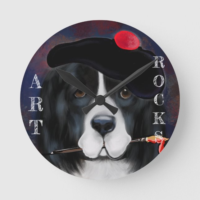 Newfoundland Dog Round Clock (Front)