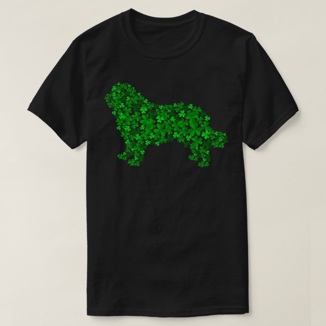 Newfoundland Dog Shamrock Leaf St Patrick Day  T-Shirt (Design Front)