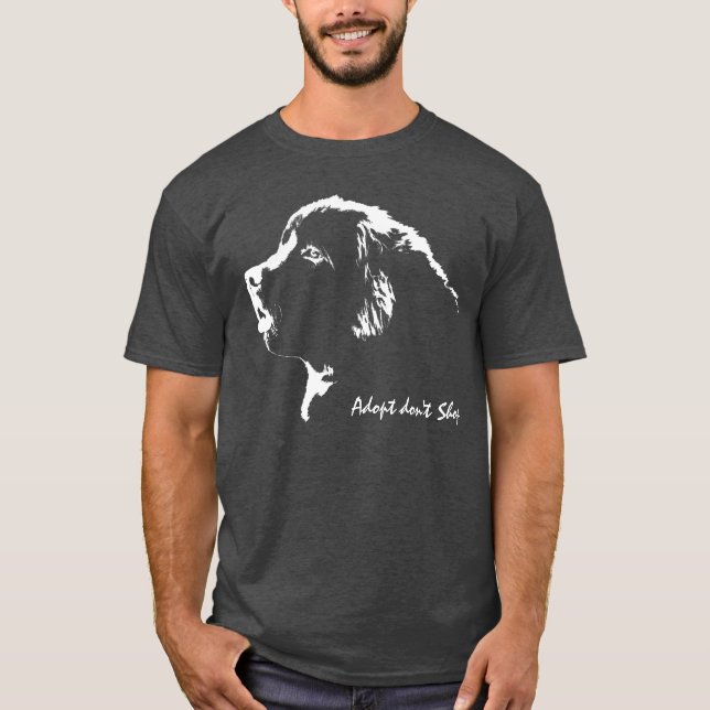Newfoundland Dog Shirt Adopt Don't Shop Shirt (Front)