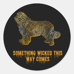 Newfoundland Dog Silhouette Fun Halloween Classic Round Sticker