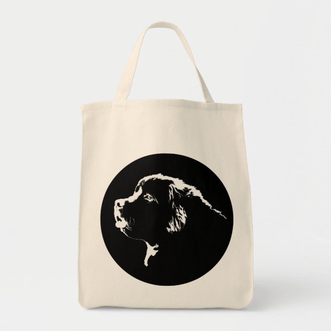 Newfoundland Dog Tote Bag Organic Shopping Bag (Front)