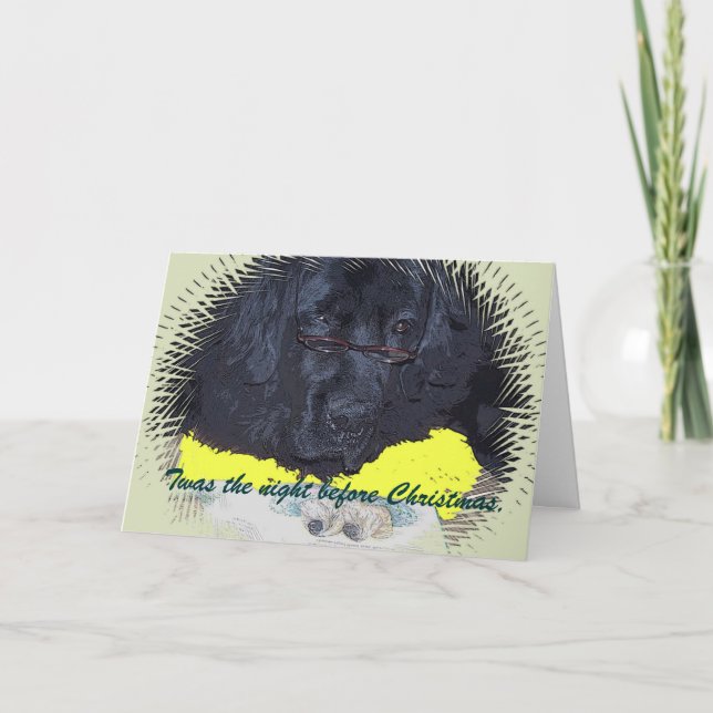 Newfoundland dog twas the night before Christmas Holiday Card (Front)