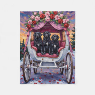 Newfoundland Dog Valentine's Day  Fleece Blanket