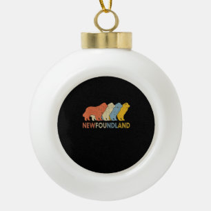 Newfoundland dog valentines day Love day gift Ceramic Ball Christmas Ornament