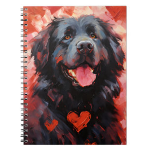 Newfoundland dog Valentines day Notebook