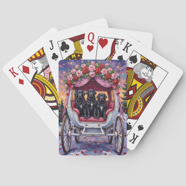 Newfoundland Dog Valentine's Day  Playing Cards (Back)