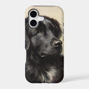 Newfoundland dog vintage realistic paint
