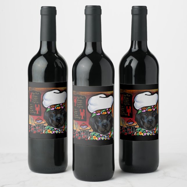 Newfoundland Dog                  Wine Label (Bottles)