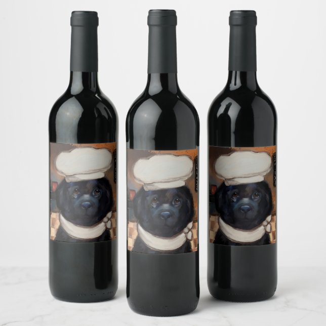 Newfoundland Dog       Wine Label (Bottles)