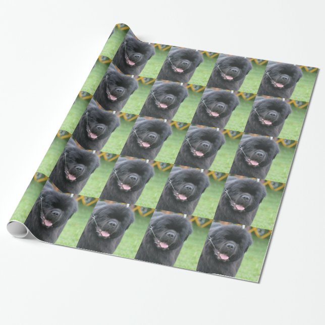 Newfoundland Dog Wrapping Paper (Unrolled)
