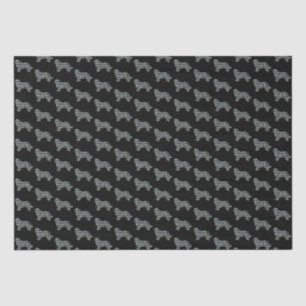 Newfoundland Dog Yellow & Blue Grid Black Tissue Paper