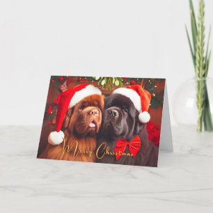Newfoundland Dogs Cheek to Cheek Christmas Card