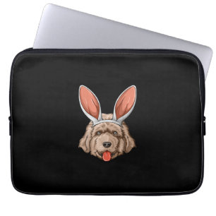 Newfoundland easter bunny ears dog gift laptop sleeve