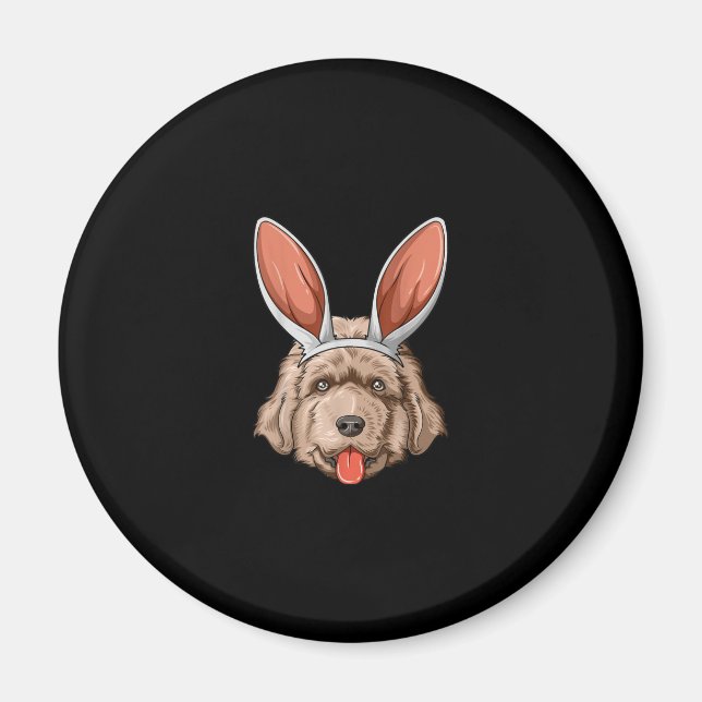 Newfoundland easter | bunny ears dog gift magnet (Front)