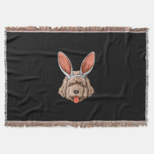 Newfoundland easter   bunny ears dog gift throw blanket