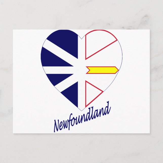 Newfoundland Flag Heart with Name Postcard (Front)