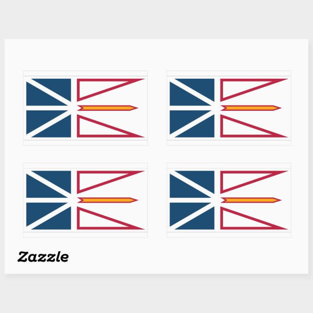 Newfoundland Flags Graphic Rectangular Sticker (Sheet)