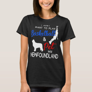 Newfoundland Funny Basketball Dog Owner Xmas T-Shirt