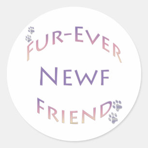Newfoundland Fur-ever Friend Classic Round Sticker
