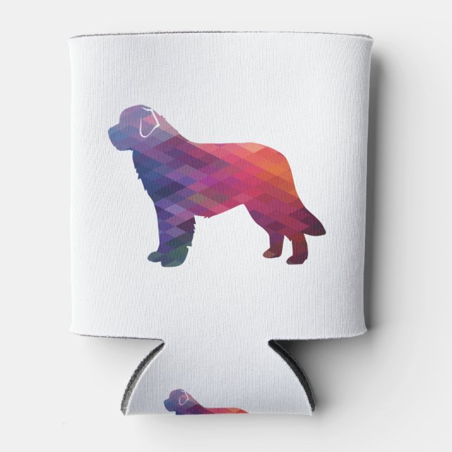 Newfoundland Geo Silhouette Purple Can Cooler (Front)