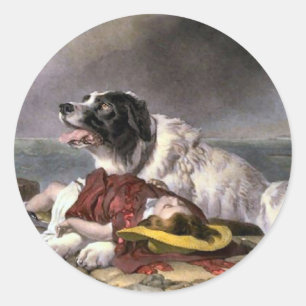 Newfoundland Gifts Landseer Saved Classic Round Sticker