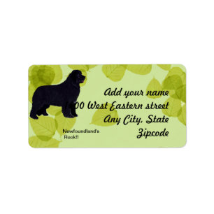 Newfoundland - Green Leaves Design Label
