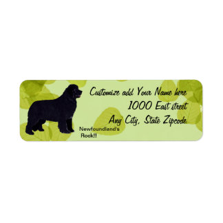 Newfoundland - Green Leaves Design Return Address Label