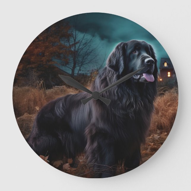 Newfoundland Halloween Scary  Large Clock (Front)