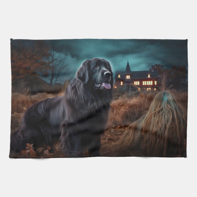 Newfoundland Halloween Scary  Tea Towel (Horizontal)
