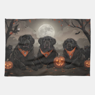 Newfoundland Halloween Spooky Tea Towel