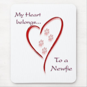 Newfoundland Heart Belongs Mouse Pad