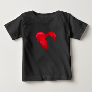 Newfoundland heart silhouette valentines day gift baby T-Shirt