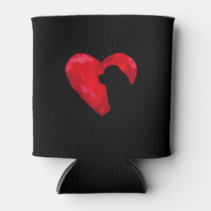 Newfoundland heart silhouette valentines day gift can cooler