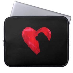 Newfoundland heart silhouette valentines day gift laptop sleeve