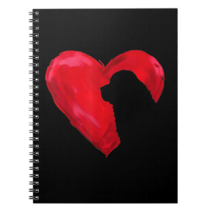 Newfoundland heart silhouette valentines day gift notebook