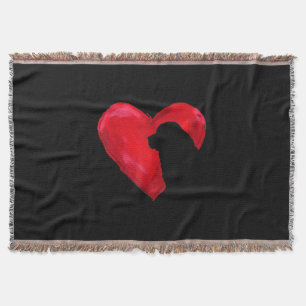 Newfoundland heart silhouette valentines day gift throw blanket
