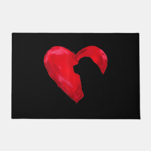 Newfoundland heart valentines day dog gift doormat