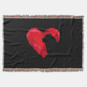 Newfoundland heart   valentines day dog gift throw blanket