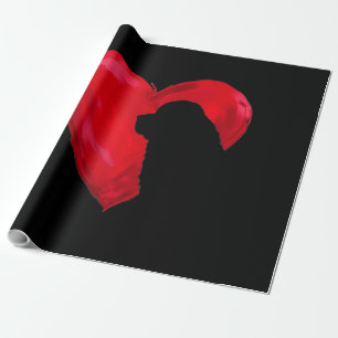 Newfoundland heart valentines day dog gift wrapping paper