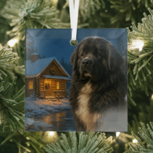 Newfoundland Holiday Glass Tree Decoration