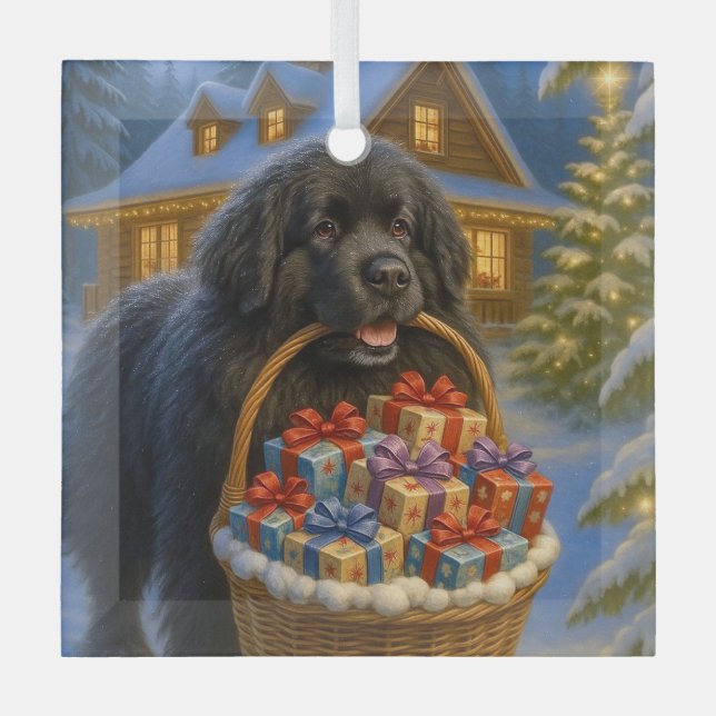 Newfoundland Holiday  Glass Tree Decoration (Front)
