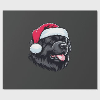 Newfoundland in a Santa Hat Classic T-Shirt Wrapping Paper