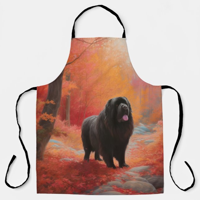 Newfoundland in Autumn Leaves Fall Inspire  Apron (Front)