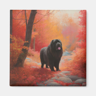 Newfoundland in Autumn Leaves Fall Inspire  Magnet