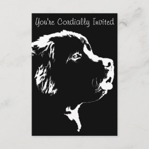Newfoundland Invitations Personalise Dog RSVP Card