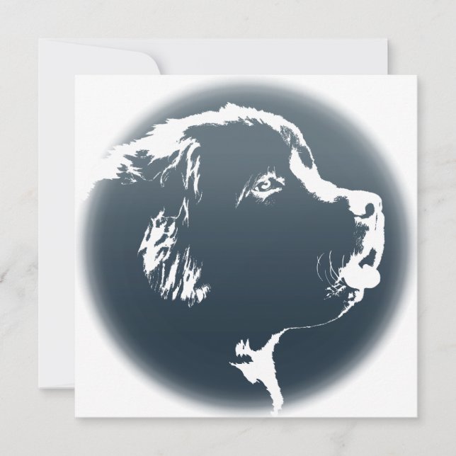 Newfoundland Invitations Personalised Dog Card (Front)