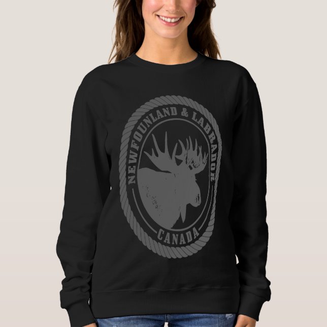 Newfoundland & Labrador Canada Moose Vintage Natur Sweatshirt (Front)